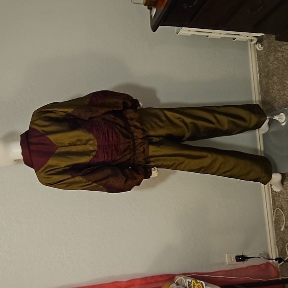 VTG COLIN 1980s Metallic Floral Swisher Windbreaker Jogger Suit - Picture 8 of 12